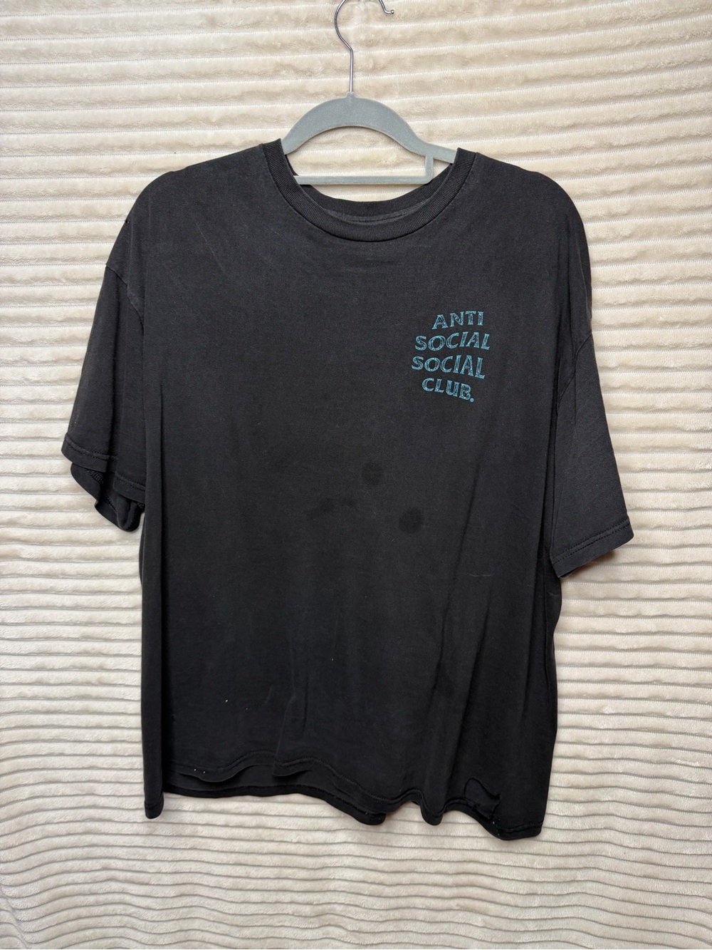 Anti Social Social Club Black Tee with Teal Logo